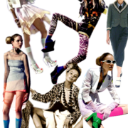 A collage of women in various poses and clothing.