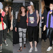 A collage of people in different outfits.