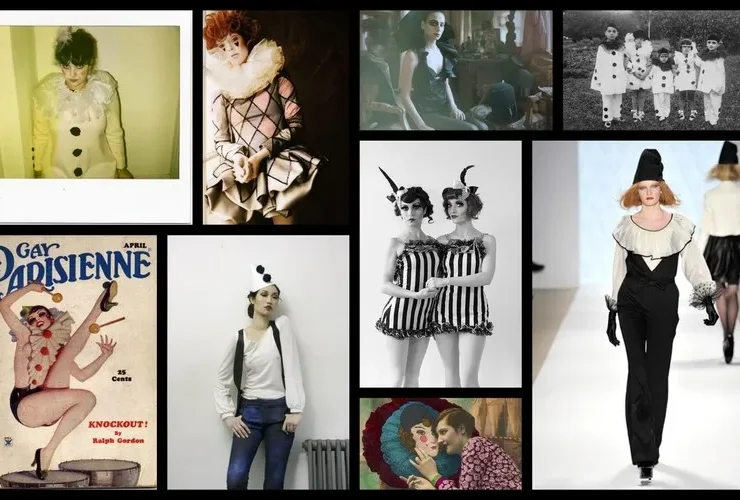 A collage of photos with various people in costumes.