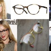 A collage of different glasses and women 's hair.