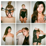 Six different women posing for a photo.