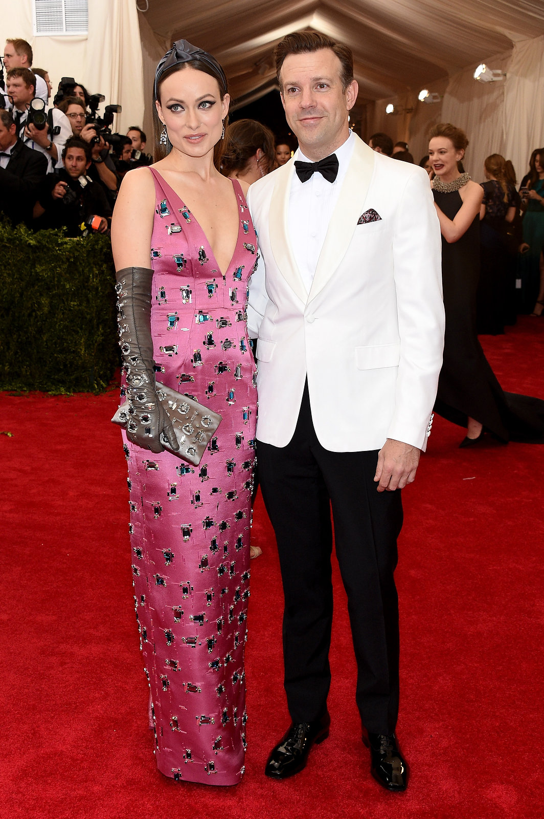 A man and woman in formal wear at the met gala