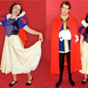 Two people dressed as snow white and the prince